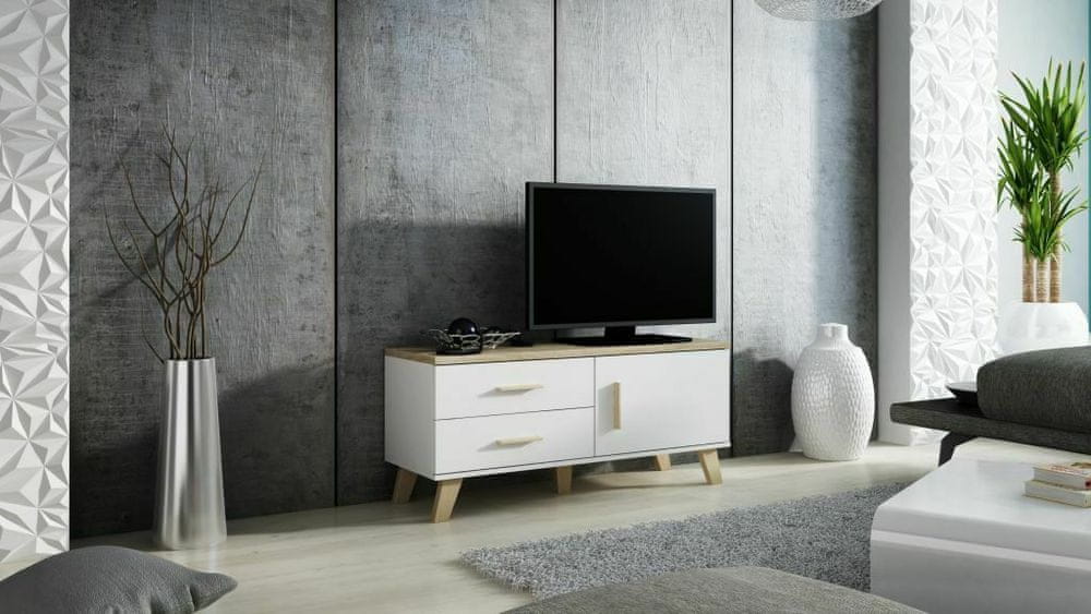 eoshop TV stolík Lotta, 120 cm 1D2S, biela